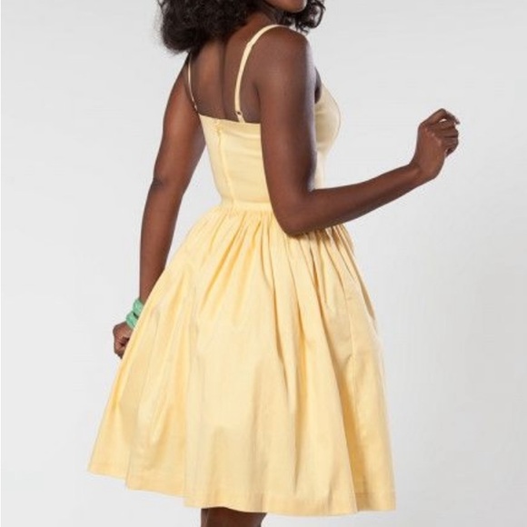 Pinup Couture Jenny Yellow Swing Dress - Picture 2 of 10